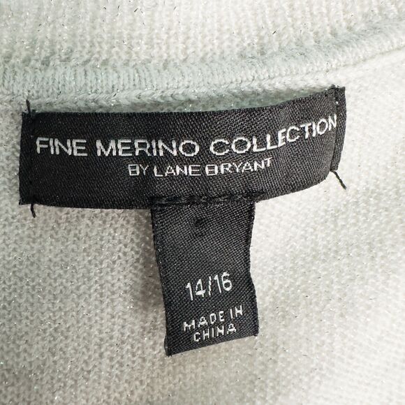 Lane Bryant Fine Merino Collection Metallic Shimmer Sweater Womens 14/16 Gray - Picture 3 of 13